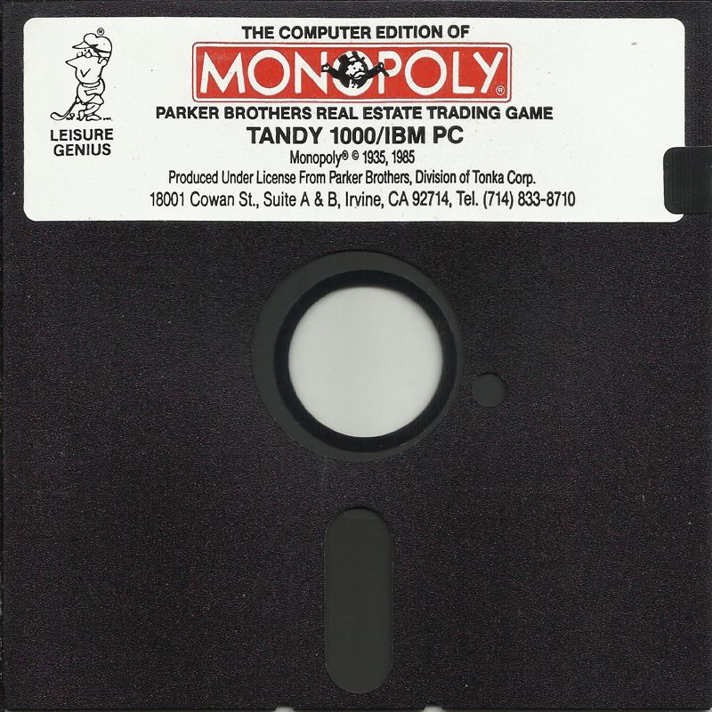 Media for Monopoly (DOS) (1989 Leisure Genius/Virgin release)