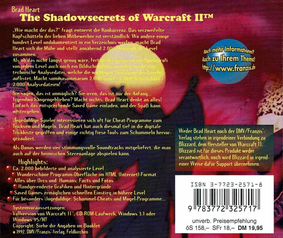 Back Cover for The Shadowsecrets of Warcraft II (Windows and Windows 16-bit)