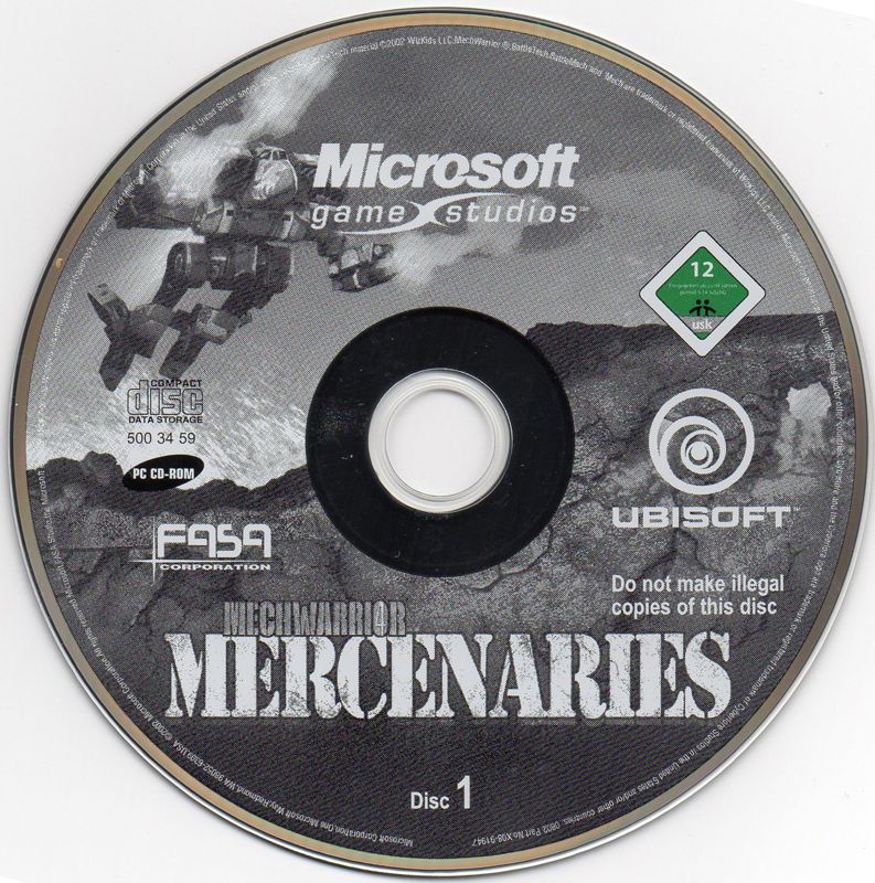 Media for MechWarrior 4: Mercenaries (Windows) (Ubisoft eXclusive release): Disc 1/2