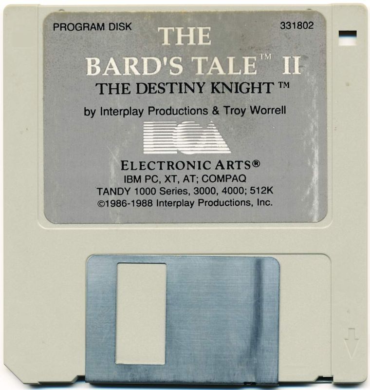 Media for The Bard's Tale II: The Destiny Knight (DOS) (Dual-media release): 3.5" FD - Program Disk