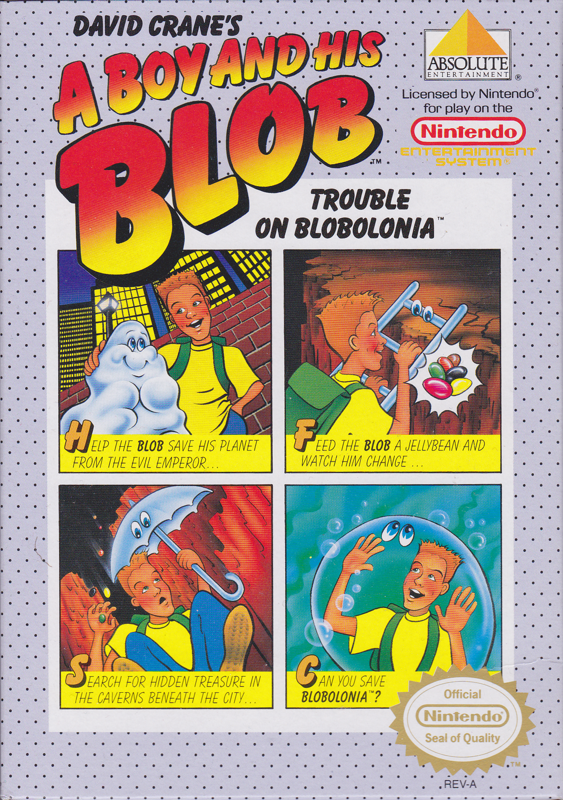 Front Cover for David Crane's A Boy and His Blob: Trouble on Blobolonia (NES)