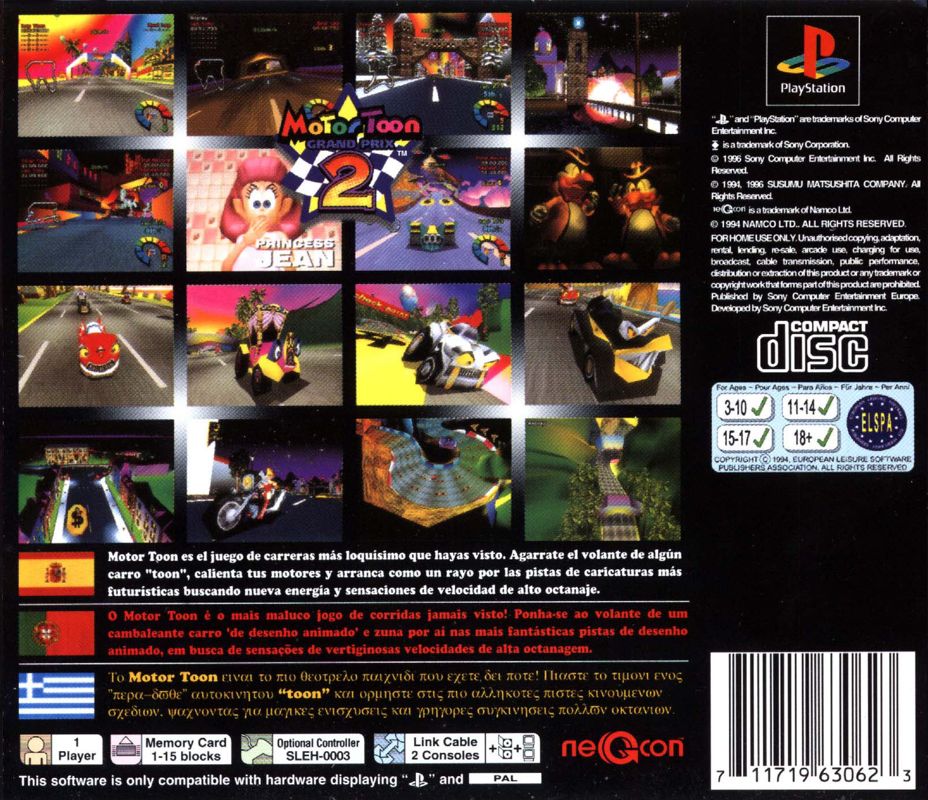 Back Cover for Motor Toon Grand Prix (PlayStation)