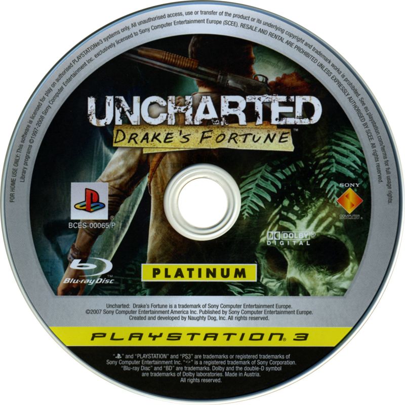 Media for Uncharted: Drake's Fortune (PlayStation 3) (Platinum release)