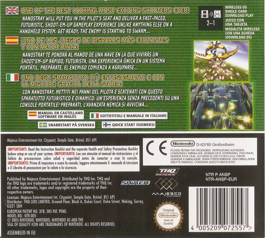 Back Cover for Nanostray (Nintendo DS)