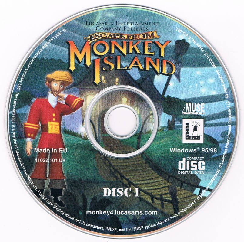 Media for Escape from Monkey Island (Windows): CD 1