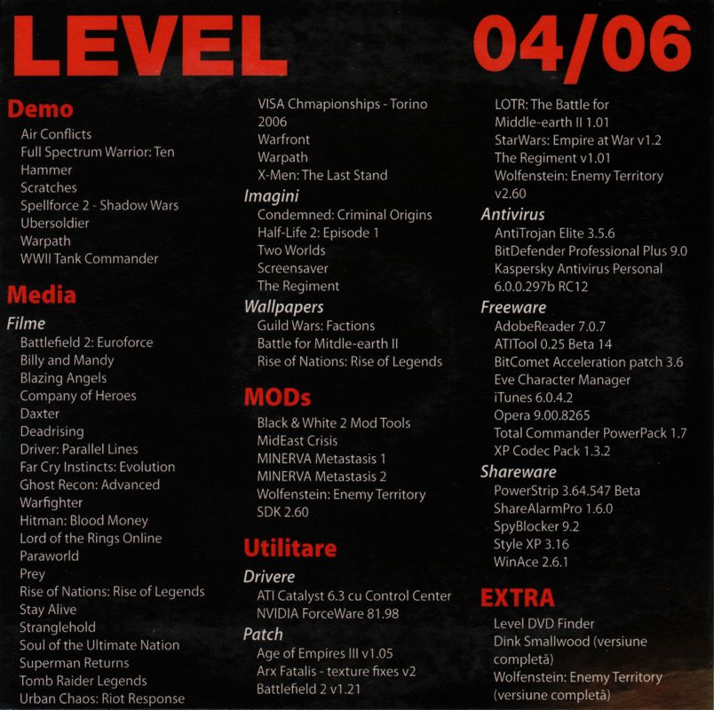 Back Cover for Arx Fatalis (Windows) (April 2006 Level magazine covermount)