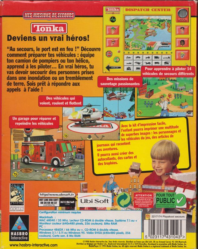 Back Cover for Tonka Search & Rescue (Macintosh and Windows 3.x)