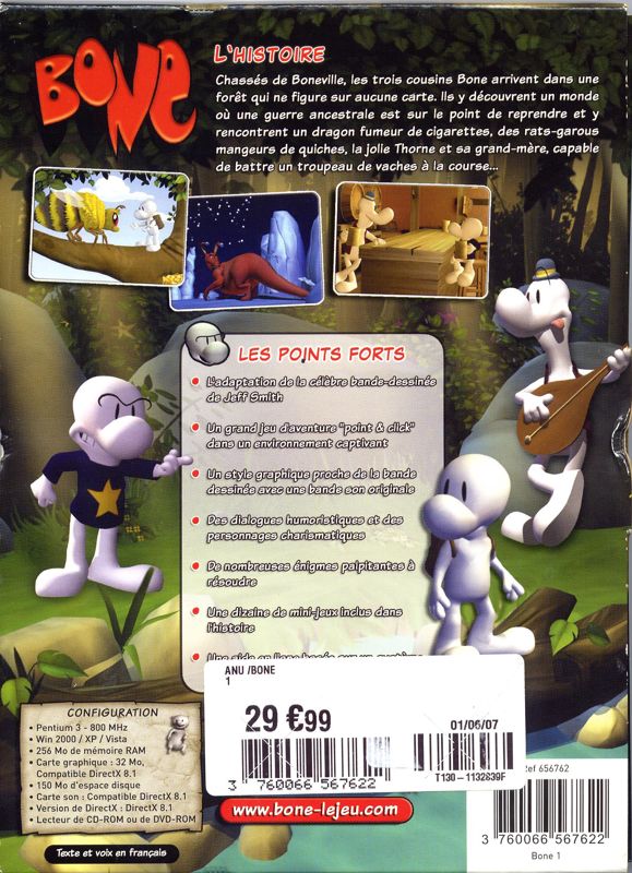 Back Cover for Bone: Out from Boneville (Windows)