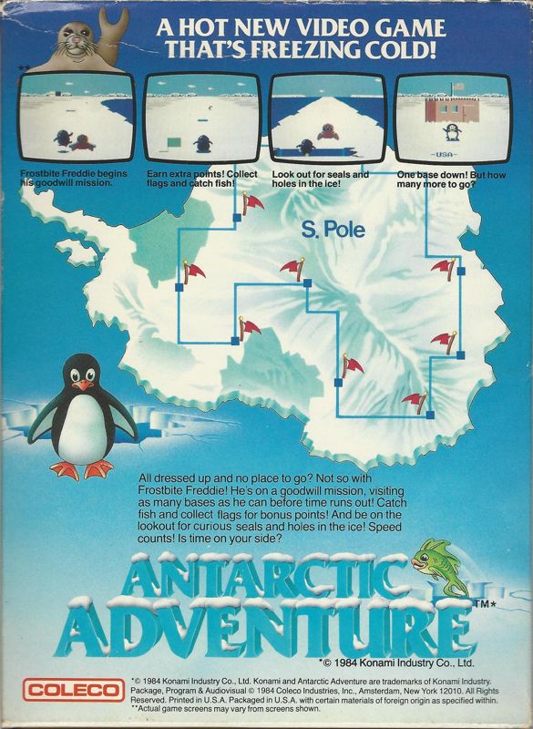 Back Cover for Antarctic Adventure (ColecoVision)