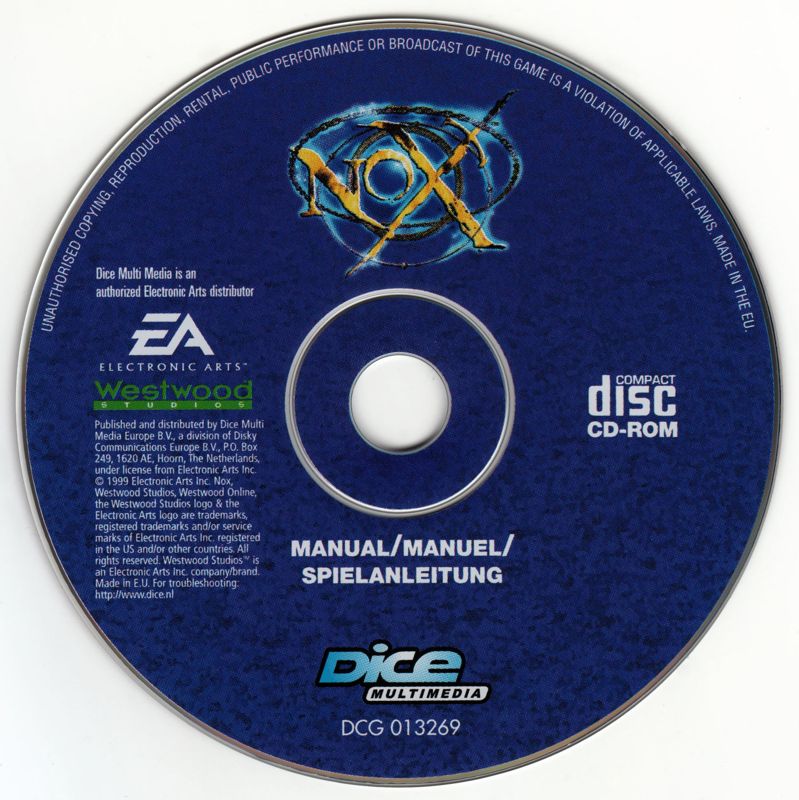 Media for Nox (Windows) (Dice Multimedia release): Disc 3 - Manuals