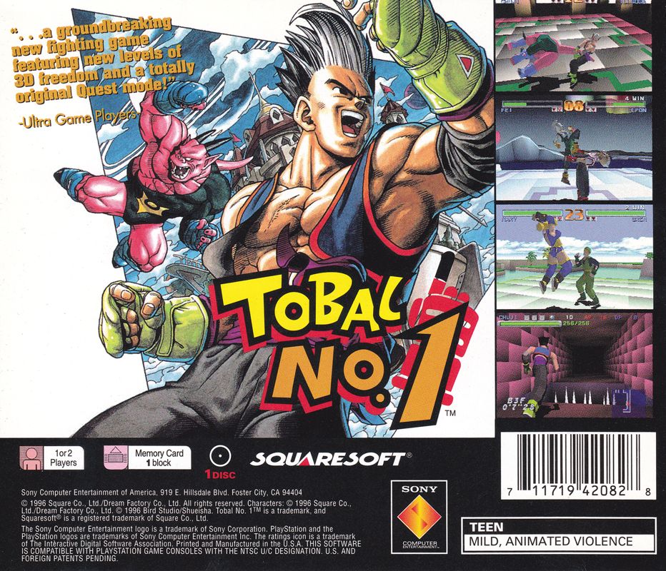 Back Cover for Tobal No.1 (PlayStation)