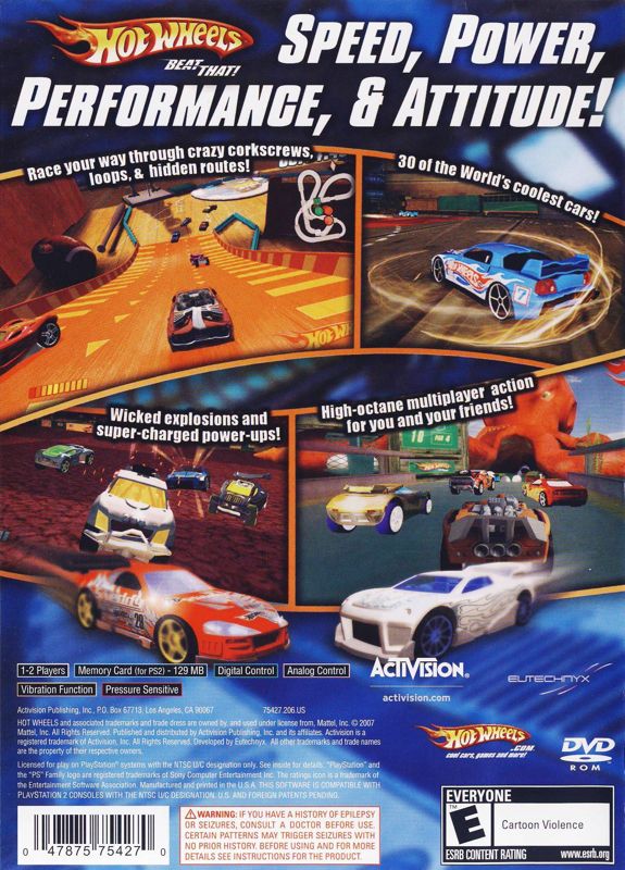 Back Cover for Hot Wheels: Beat That! (PlayStation 2)