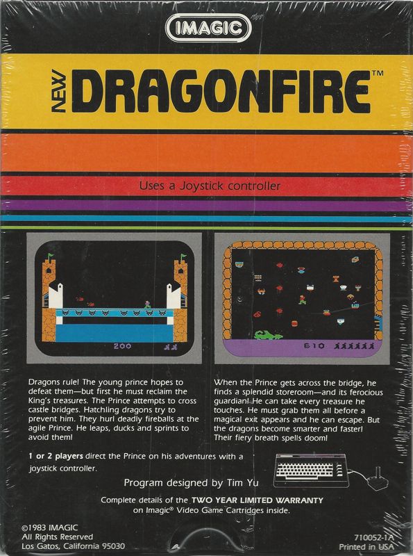 Back Cover for Dragonfire (VIC-20)