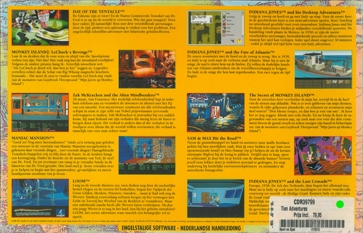 Back Cover for Zehn Adventures (DOS and Windows 3.x)
