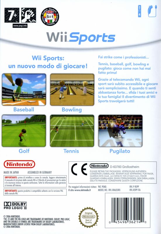 Other for Wii Sports (Wii) (Bundled with Wii): Keep Case - Back