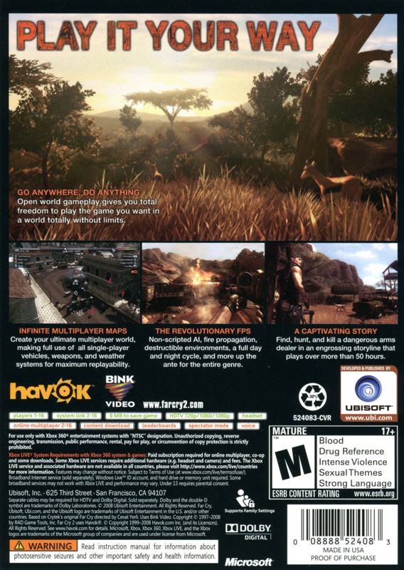 Far Cry 2 (Collector's Edition) cover or packaging material - MobyGames