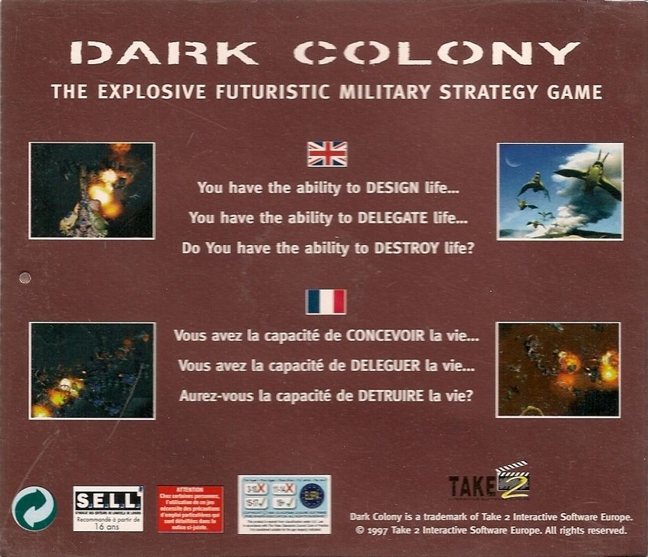 Other for Dark Colony (Windows): Jewel Case - Back