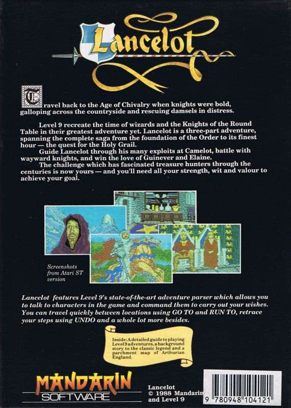 Back Cover for Lancelot (Commodore 64)