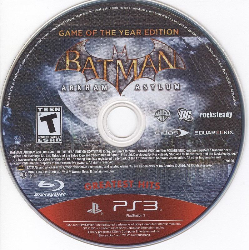 Media for Batman: Arkham Asylum - Game of the Year Edition (PlayStation 3) (Greatest Hits release)