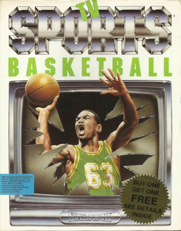 Front Cover for TV Sports: Basketball (DOS) (5.25" Release)
