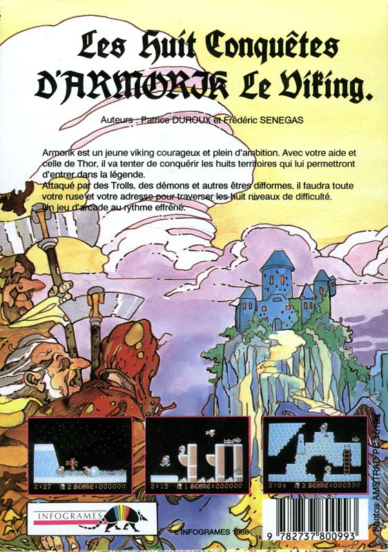 Back Cover for Armorik the Viking: The Eight Conquests (DOS)