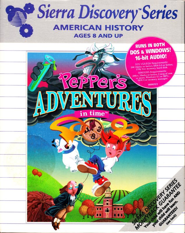 Front Cover for Pepper's Adventures in Time (DOS and Windows 3.x) (Sierra Discovery Series)