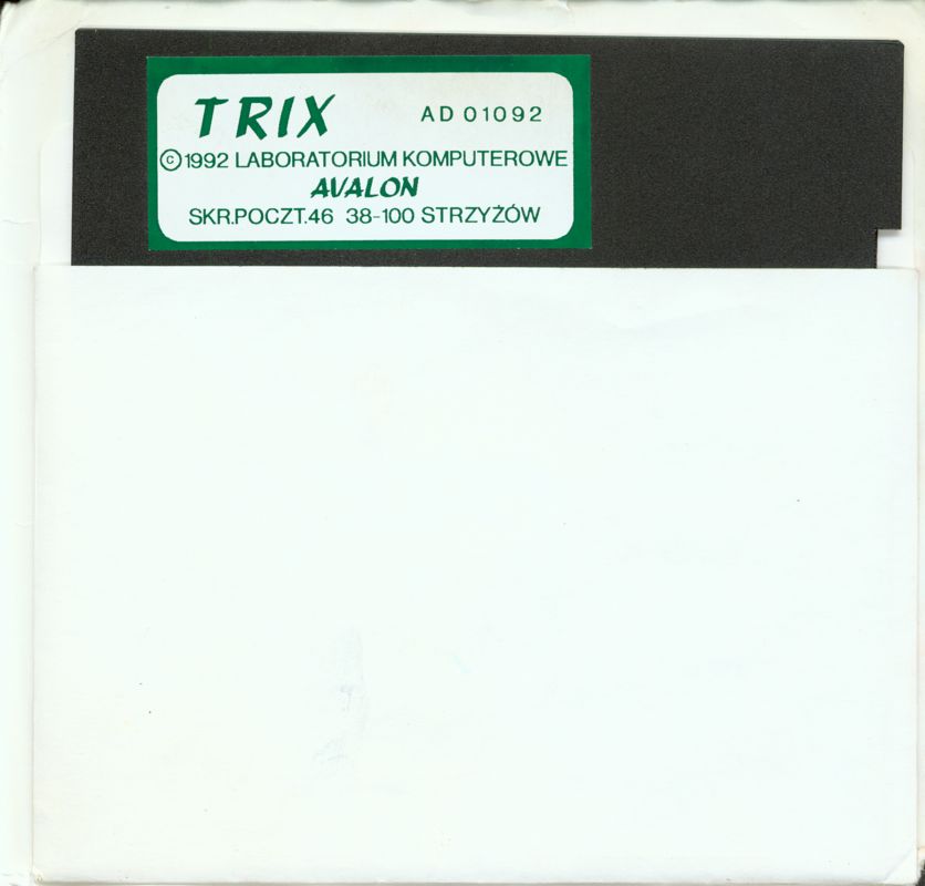 Inside Cover for Trix (Atari 8-bit) (5.25" disk release): Right Flap + Media