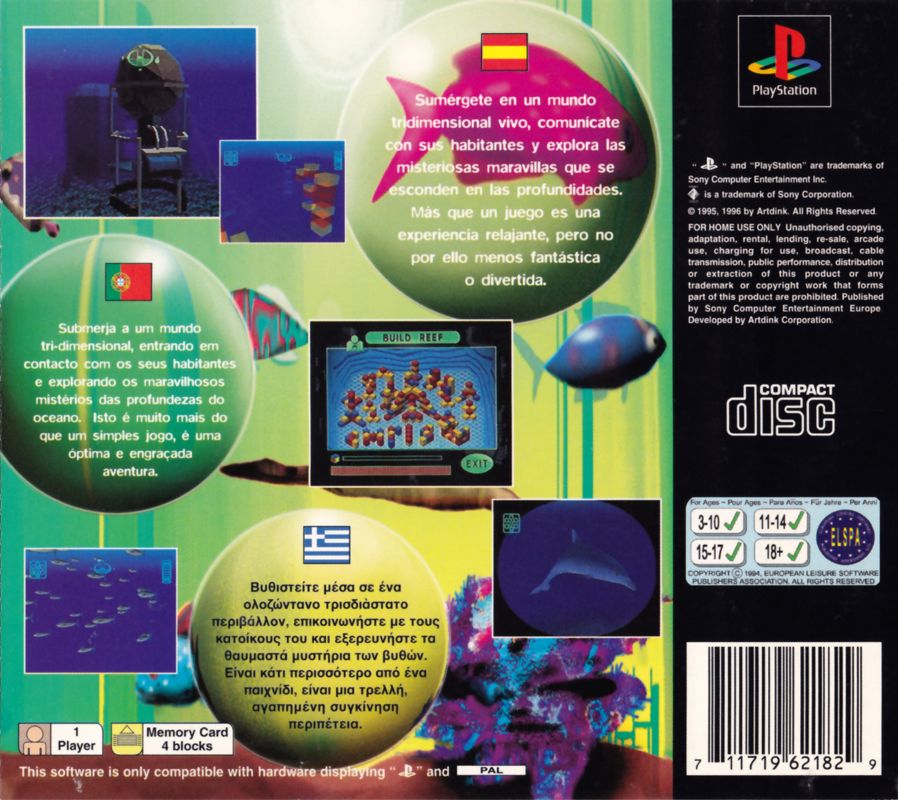 Back Cover for Aquanaut's Holiday (PlayStation)