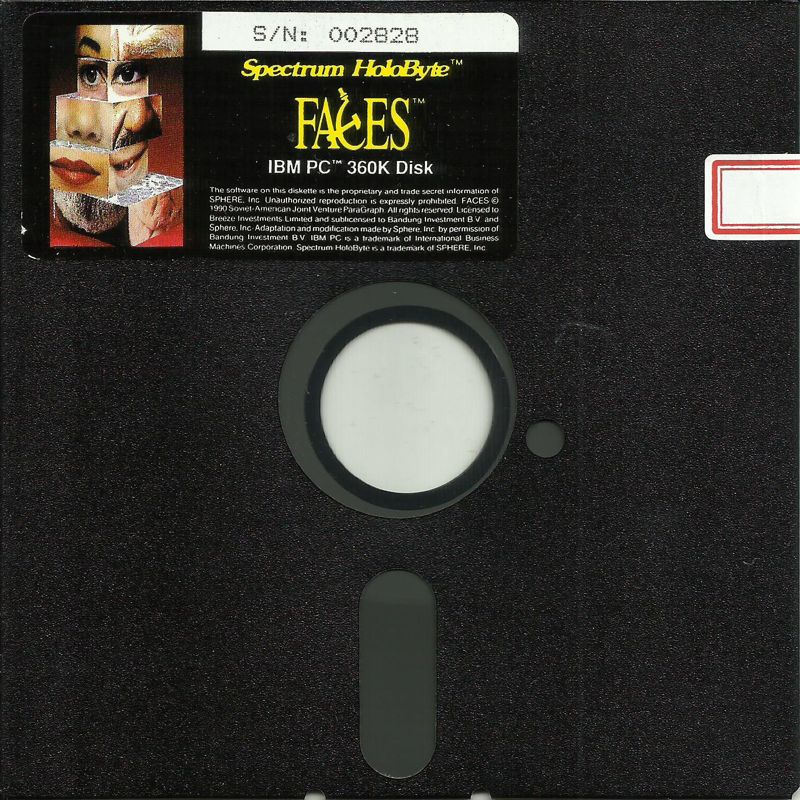 Media for Faces ...tris III (DOS) (Dual media release): 5.25" 360KB Disk