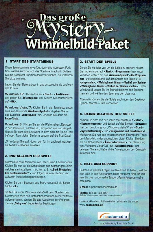 Manual for Das große Mystery Wimmelbild-Paket (Windows): Front