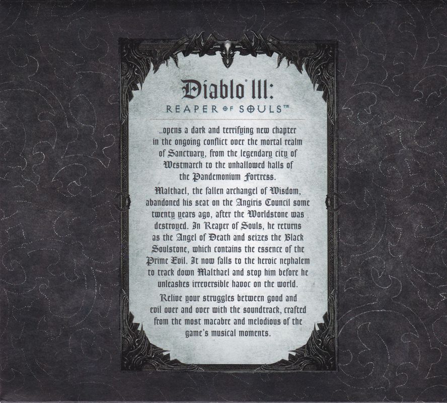 Soundtrack for Diablo III: Reaper of Souls (Collector's Edition) (Macintosh and Windows): Digipak - Flap