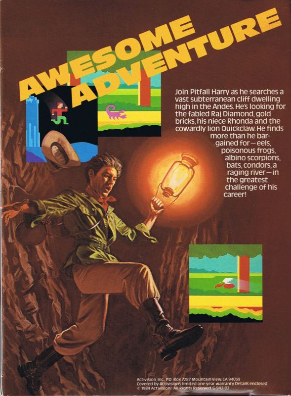 Back Cover for Pitfall II: Lost Caverns (Commodore 64)