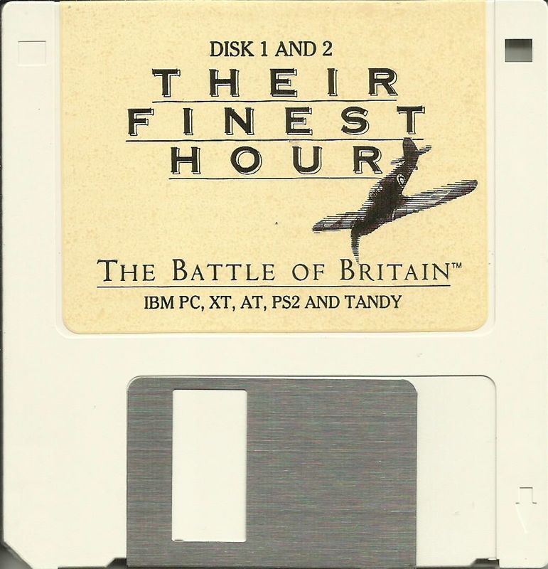 Media for Their Finest Hour: The Battle of Britain (DOS) (3.5" Release): Disk (1/2) -- Disk 3 & 4 is Disk (2/2)