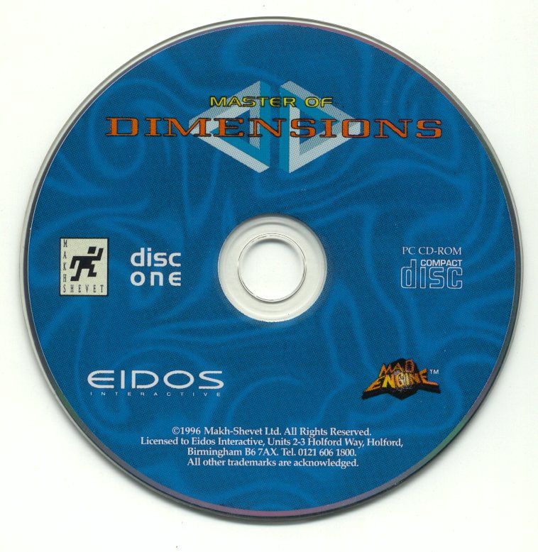 Media for Master of Dimensions (Windows): Disc 1 of 2