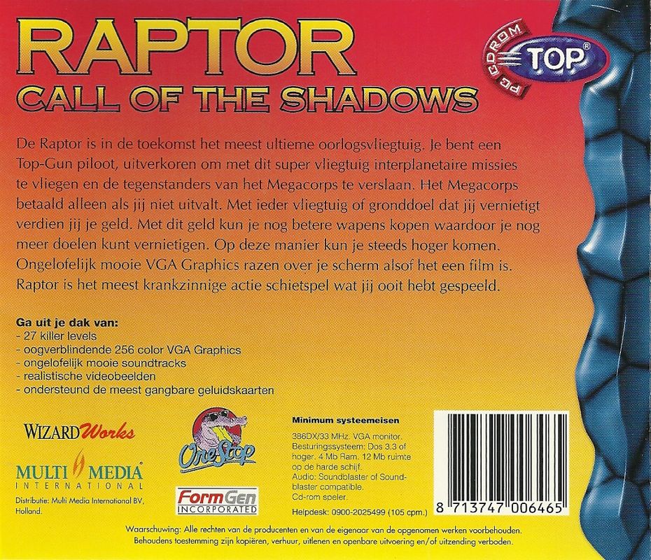 Back Cover for Raptor: Call of the Shadows (DOS)