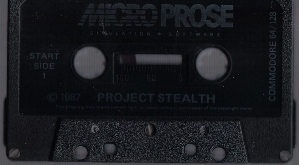 Media for Project Stealth Fighter (Commodore 64) (Cassette release): Side 1: Start Side