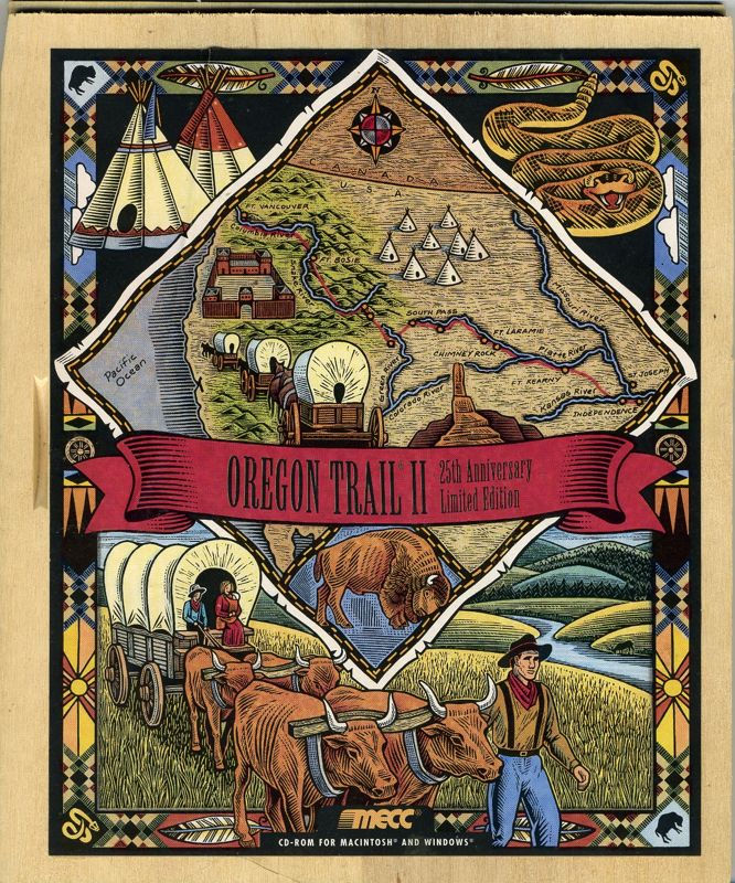 Front Cover for Oregon Trail II: 25th Anniversary Limited Edition (Macintosh and Windows) (Wooden box)