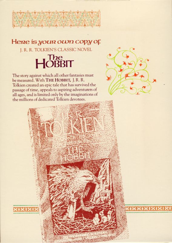 Inside Cover for The Hobbit (Commodore 64): This is the middle panel