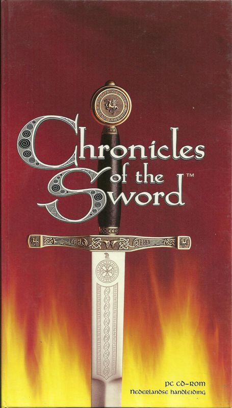 Front Cover for Chronicles of the Sword (DOS) (Tall cover that opens like a book. The manual is glued to the inside back. The inside front holds the 2 discs.)