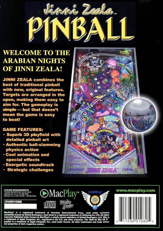 Solid State Pinball Jinni Zeala cover or packaging material MobyGames