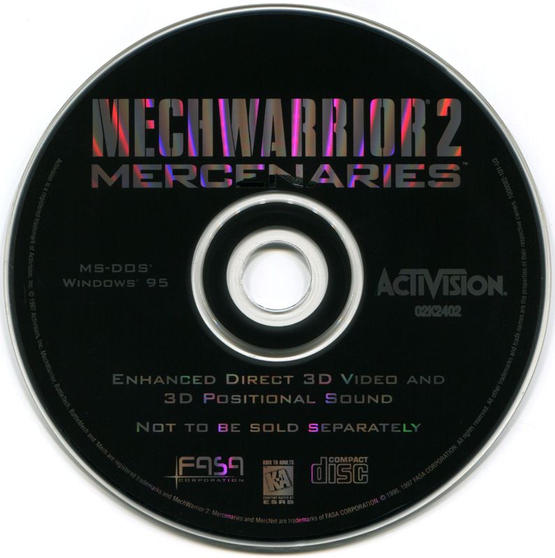 Media for MechWarrior 2: Mercenaries (DOS and Windows) (OEM version bundled with a Monster 3dfx card)