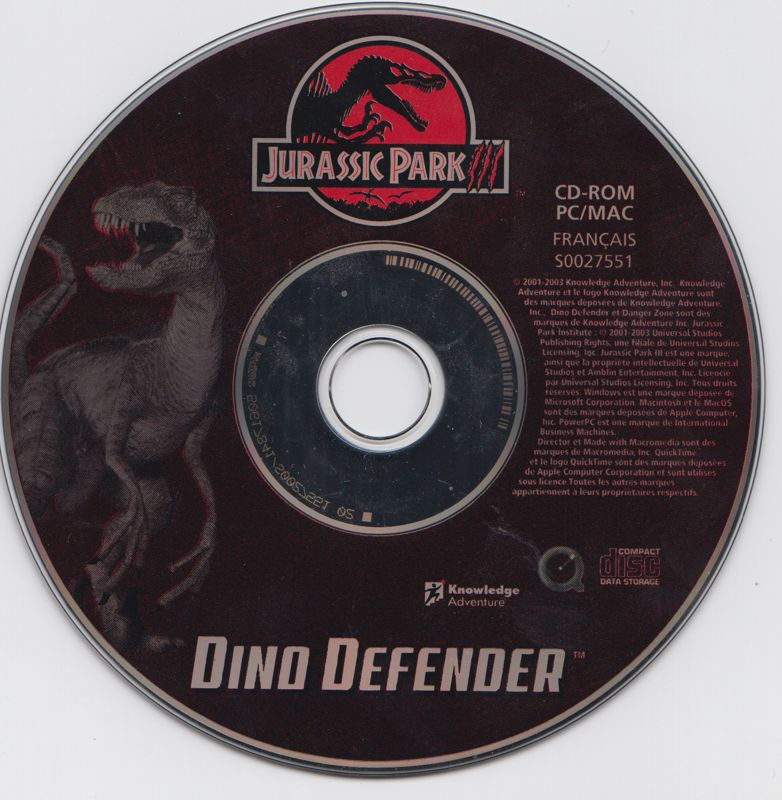 Media for Jurassic Park III: Dino Defender (Macintosh and Windows)