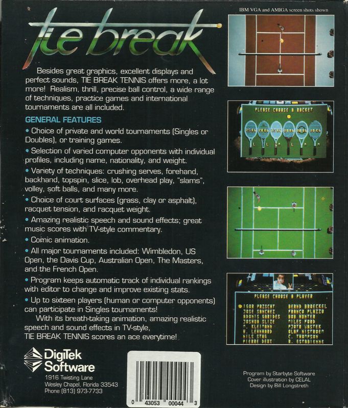 Back Cover for Tie Break (DOS) (Dual media release)