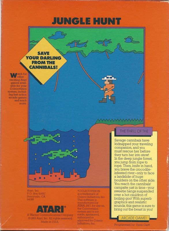 Back Cover for Jungle Hunt (ColecoVision)