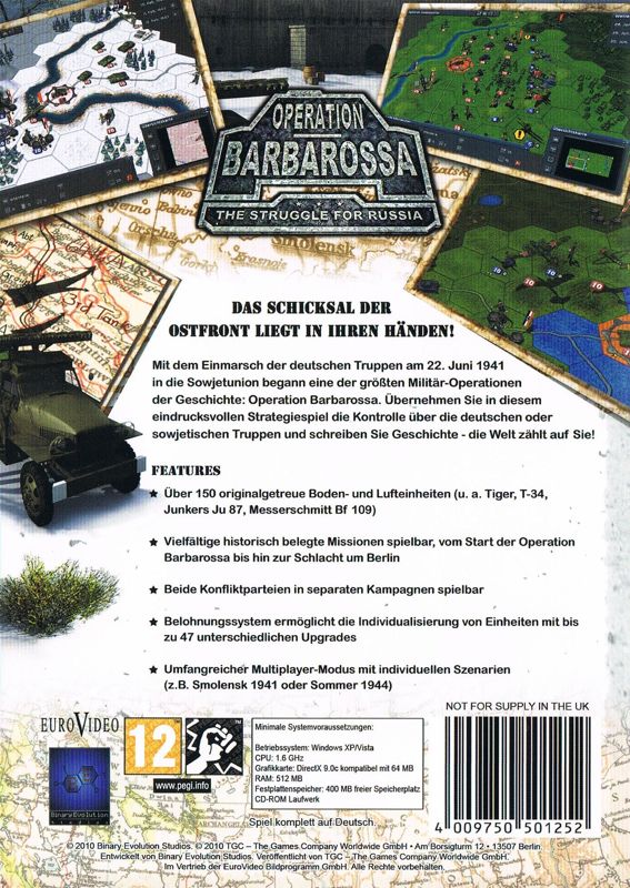 Back Cover for Operation Barbarossa: The Struggle for Russia (Windows)
