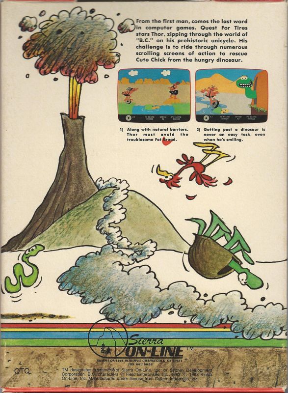 Back Cover for BC's Quest for Tires (ColecoVision)