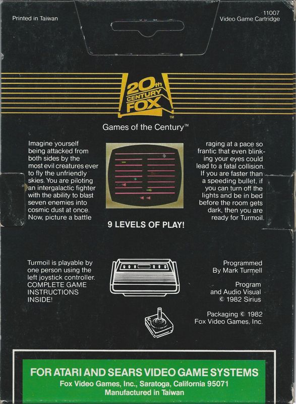Back Cover for Turmoil (Atari 2600)