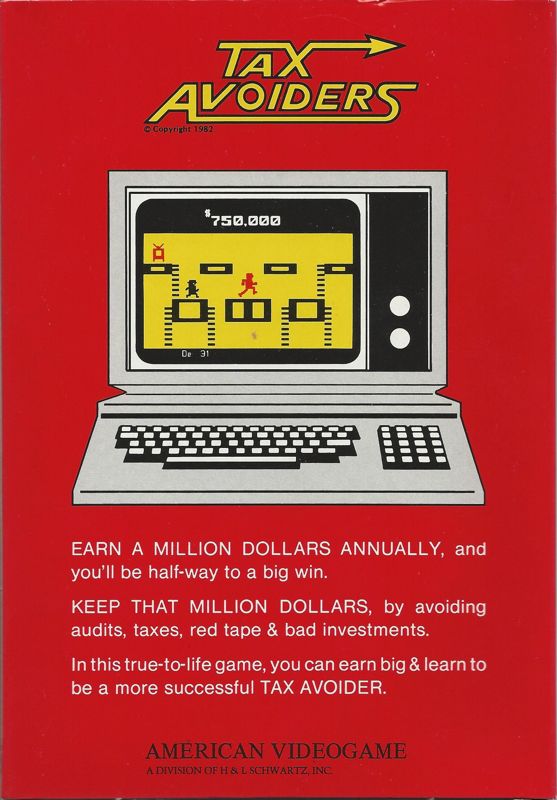 Back Cover for Tax Avoiders (Atari 2600)