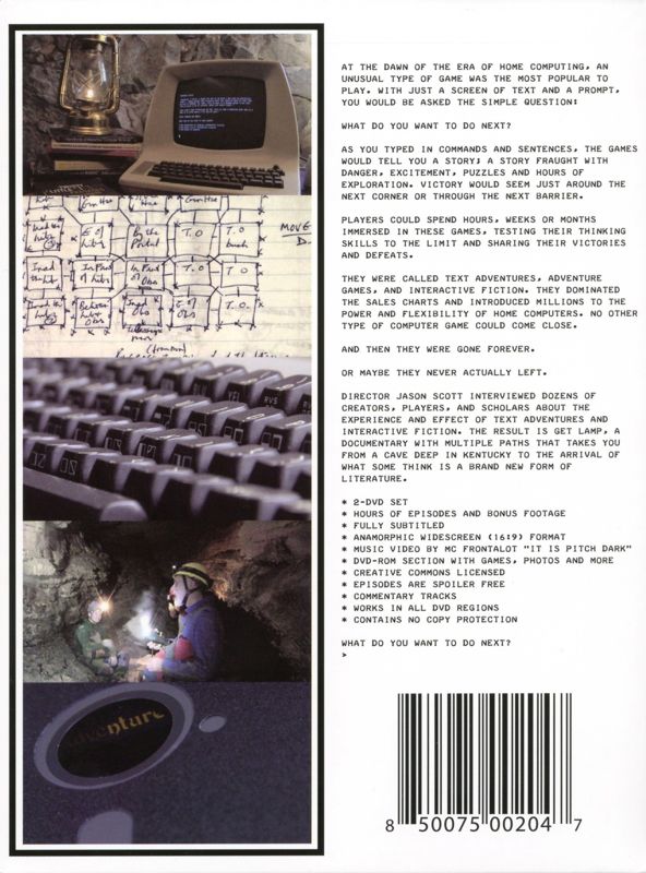 Back Cover for GET LAMP (included games) (Linux and Macintosh and Windows)