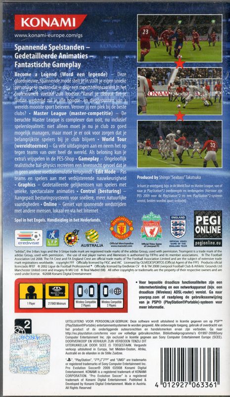 PES 2011: Pro Evolution Soccer cover or packaging material - MobyGames